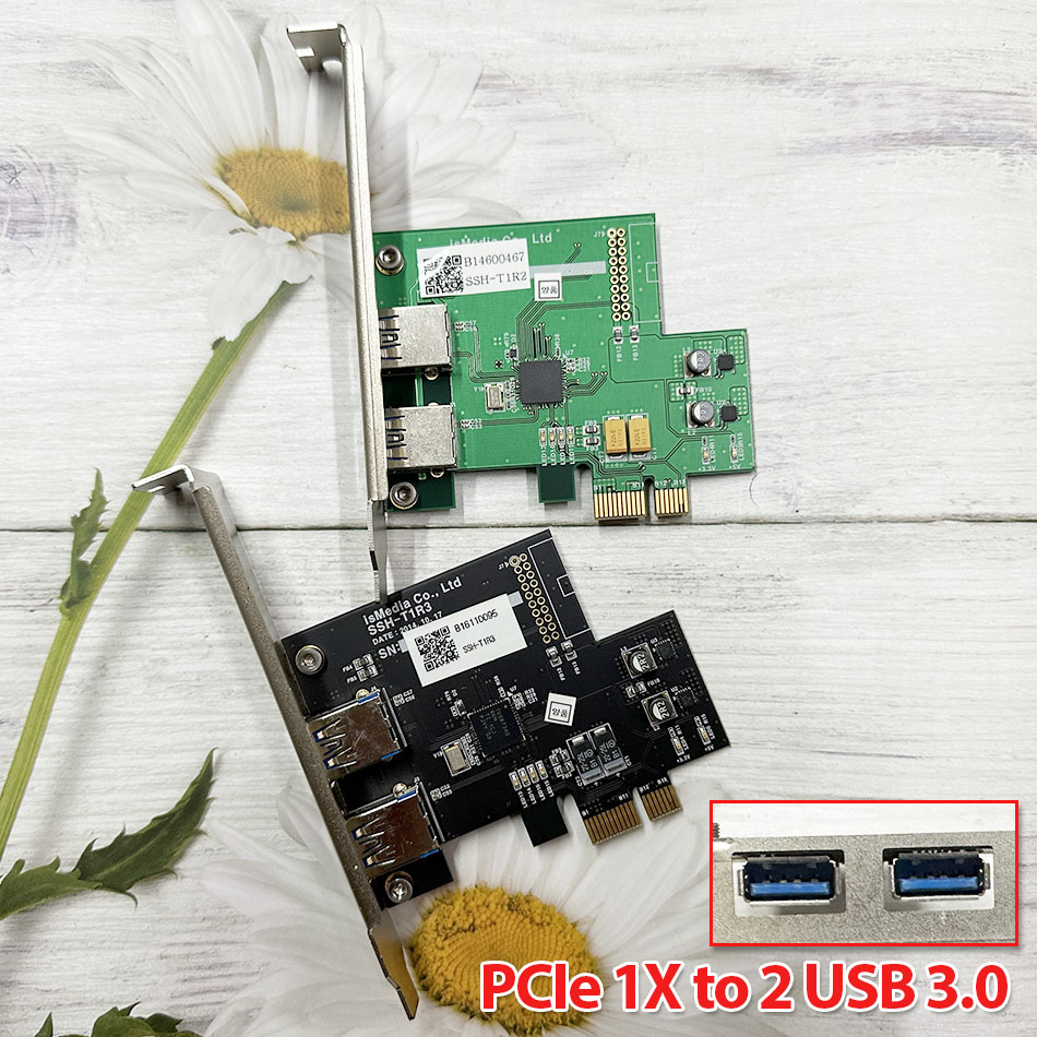 Card chuyển đổi PCI Ex to 2 USB 3.0 Chip Ti TUSB7340 (không cần nguồn phụ)