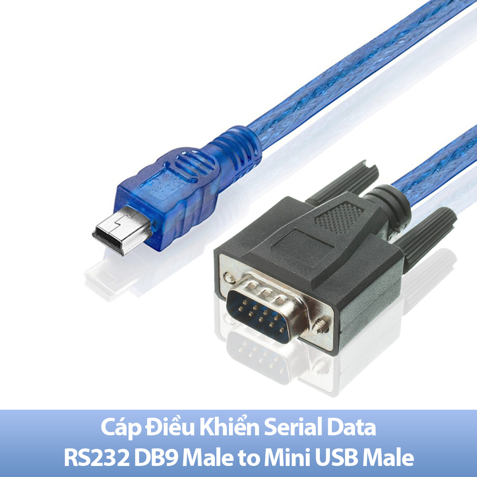 Cáp điều khiển Serial RS232 DB9 Male to Mini USB dài 1.5M