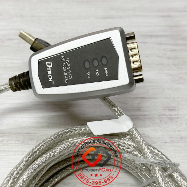 Cáp USB sang RS422 RS485 dài 3M có đèn LED, thương hiệu DTECH