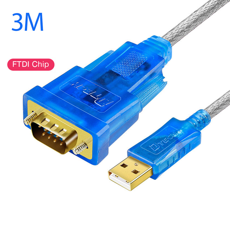 Cáp USB to RS232 FTDI chip dài 3M thương hiệu Dtech