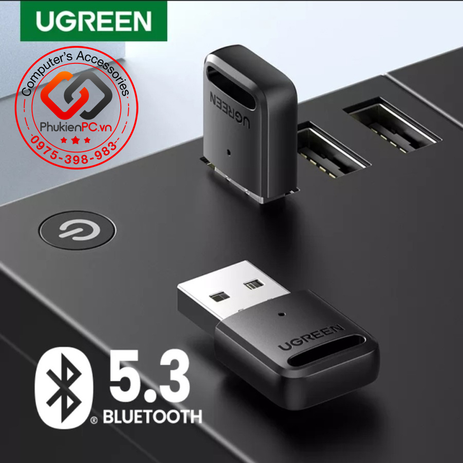 Thiết bị thu phát USB Dongle Bluetooth 5.3 UGREEN 90225 cho máy tính PC Laptop