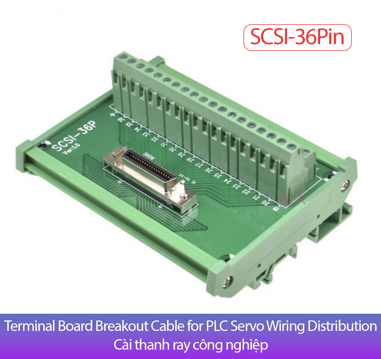 Đầu nối SCSI-36P Terminal Block Board cho Servo PLC cài thanh ray