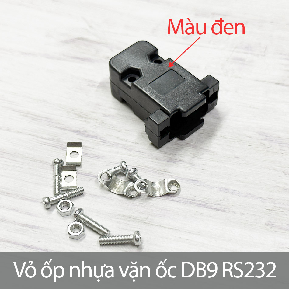 Vỏ ốp nhựa COM RS232 DB9 VGA vặn ốc màu đen