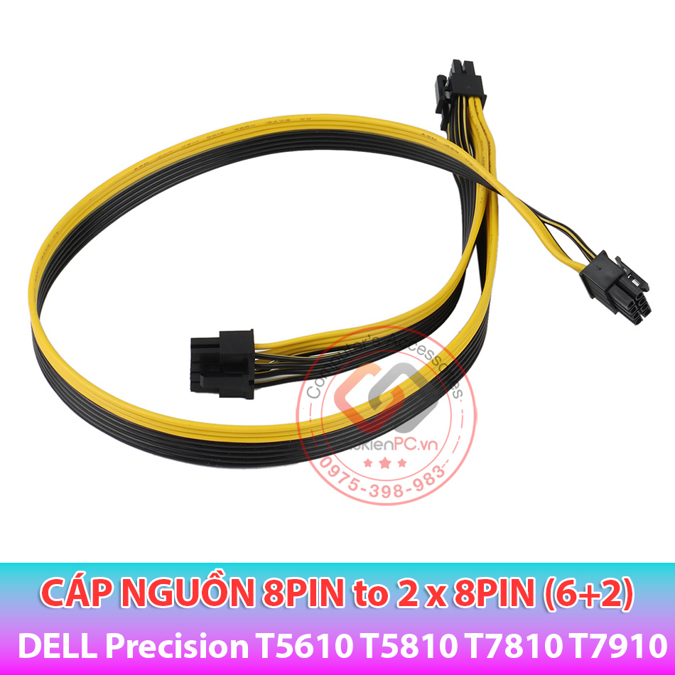 thumbnail image 2 of 8 Pin To 6+8 Pin PCI-E GPU Power Cable For Dell Precision T5810 T5820 T7820 T5600 2 of 6