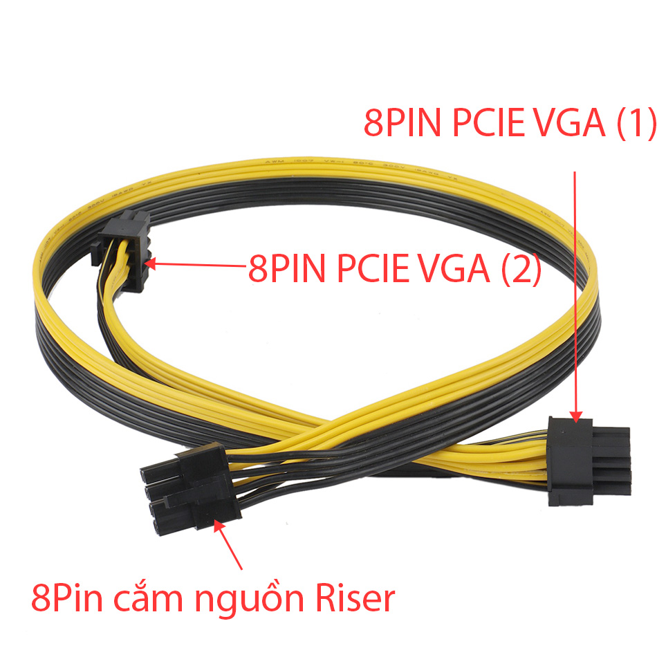 Cáp 8PIN Riser ra 2 cổng 8PIN Card VGA cho DELL Precision T5610 T5810 T7810 T7910