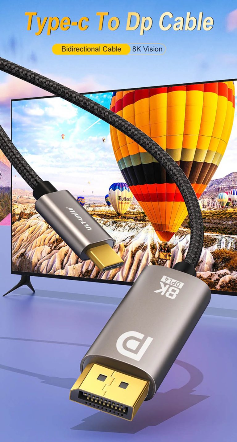 Cáp Displayort to Type C chuyển đổi 2 chiều 8K 60hz 4K 144hz 2K 240hz ...