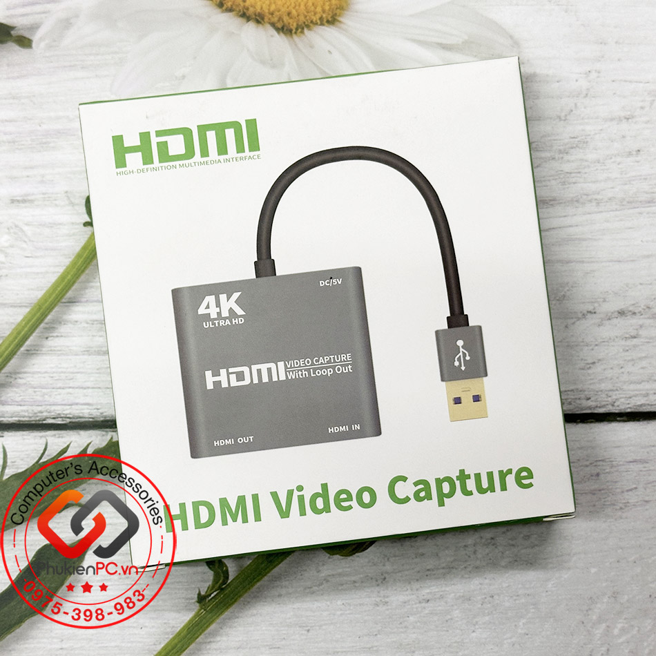Thiết bị ghi hình video HDMI 4K sang USB 3.0 1080P60Fps Capture