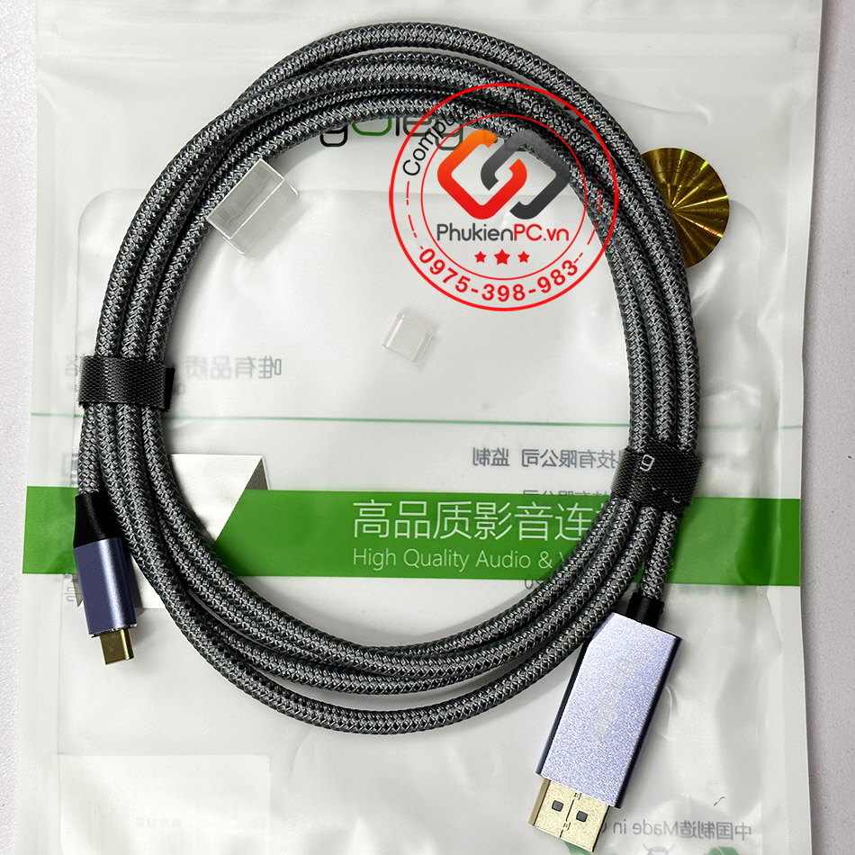 USB-C Thunderbolt 3/4 to Displayport 1.4 8K60hz 4K144hz 2K165Hz 1080P 240hz dài 1M