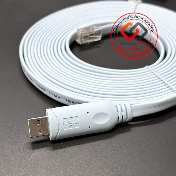 Dây cáp Console USB sang RJ45 dài 1.8M 3M 5M cấu hình server, Router, Cisco