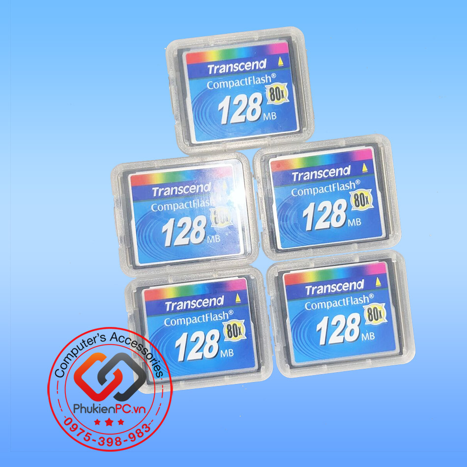 Thẻ nhớ CF Compact Flash card Transcend 128MB 80x cho máy CNC
