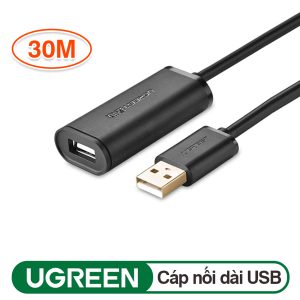 Cáp USB 2.0 AM-AF, nối dài 10M, 15M, 20M, 25M, 30M UGREEN 10321 có chíp đẩy tín hiệu