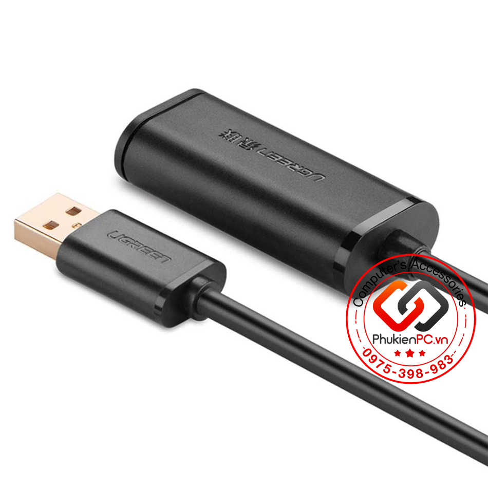 Cáp USB 2.0 AM-AF, nối dài 10M, 15M, 20M, 25M, 30M UGREEN 10321 có chíp đẩy tín hiệu