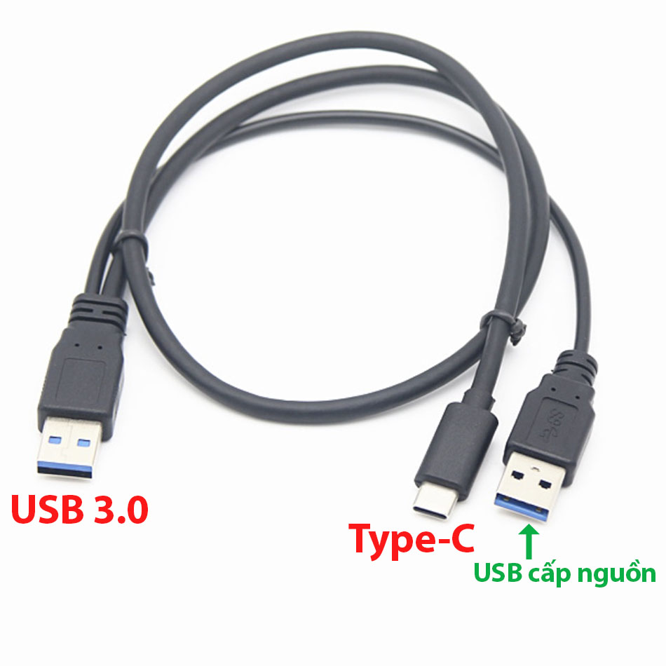 Dây cáp USB 3.0 to Type-C hỗ trợ nguồn phụ bổ sung