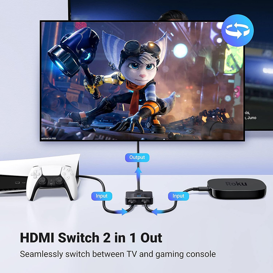 Switch HDMI 2 vào 1 ra hỗ trợ 4K 60hz Ugreen 50966
