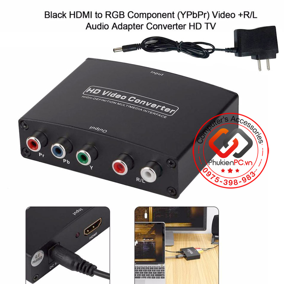 Bộ chuyển đổi HDMI to Component RGB YPbPr 1080P chất lượng tốt