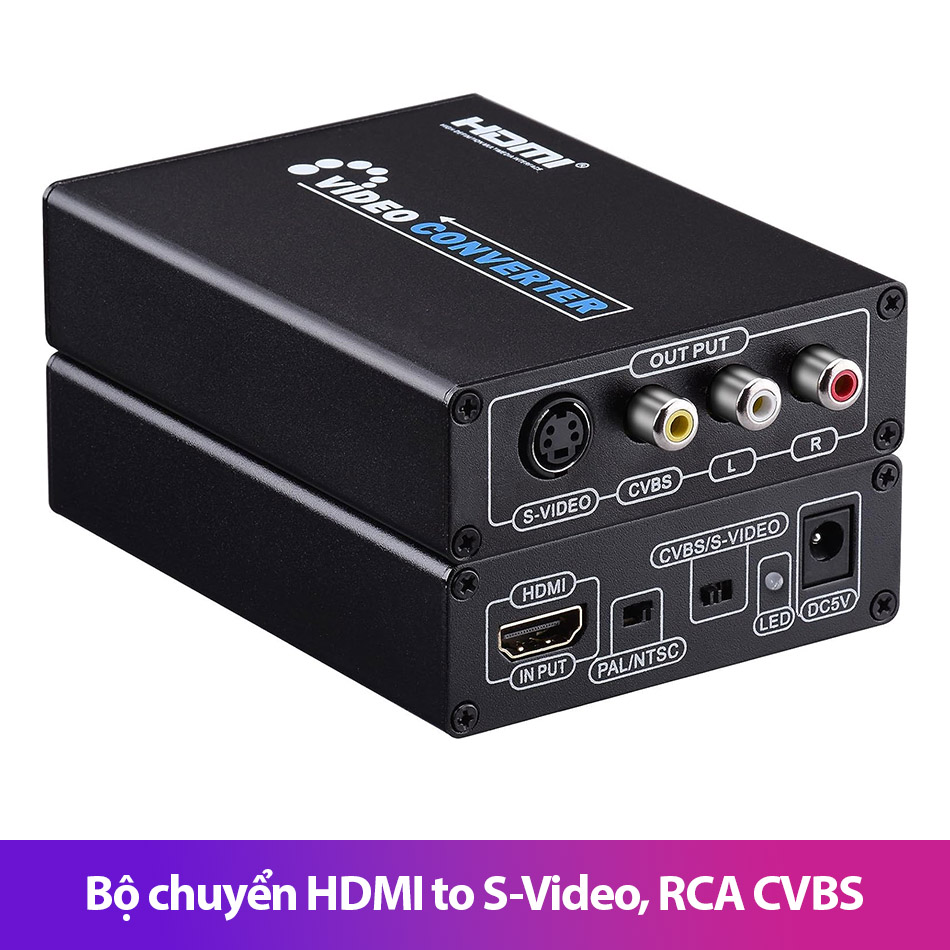 Bộ chuyển đổi HDMI sang AV RCA CVBS, S-Video chống nhiễu, chất lượng cao