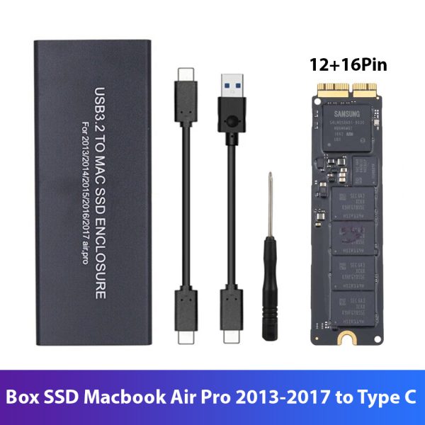 Carcasa O Gabinete USB 3.0 A 16+12 Pines Tipo C Para MacBook Air/Pro 2013-2015 - Ideal Para Reparación O Upgrade