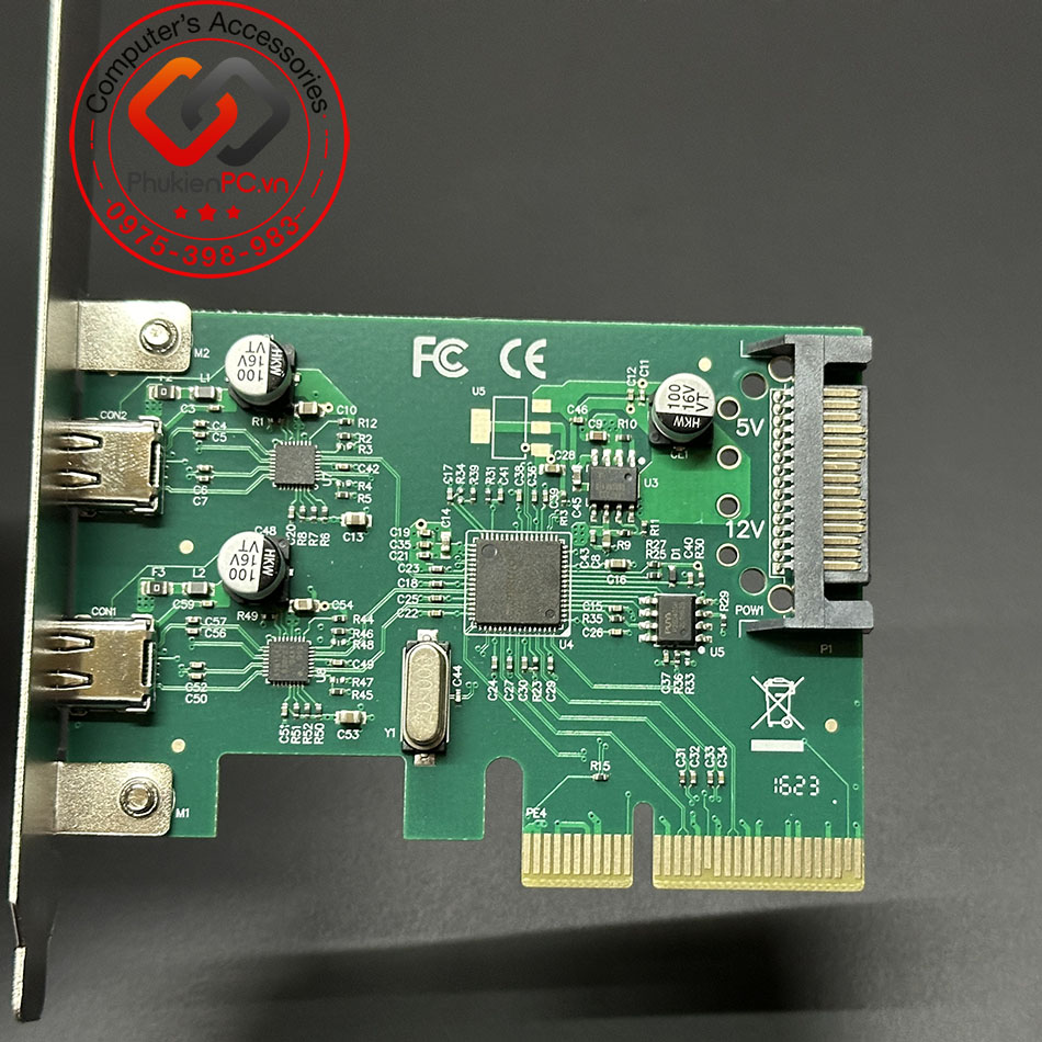 Card mở rộng PCIe x4 to Dual Type C 10GB
