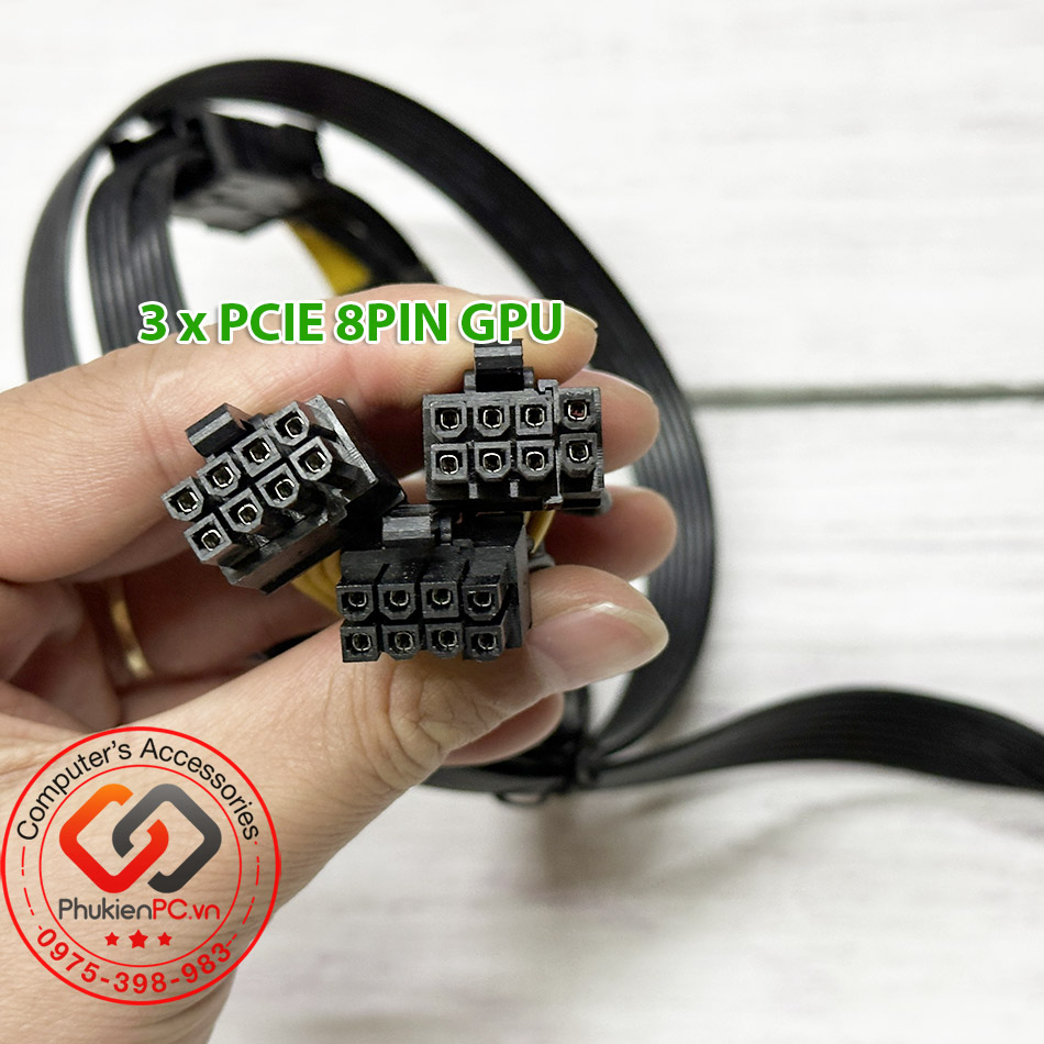 Dây nguồn Supermicro CBL-PWEX-1028, 8PIN PSU to 3 PCIe 8PIN VGA