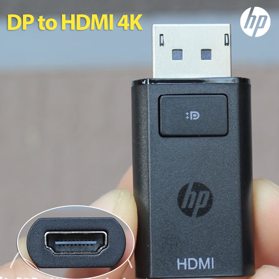 Đầu chuyển đổi Displayport sang HDMI 4K thương hiệu HP, thiết kế nhỏ gọn