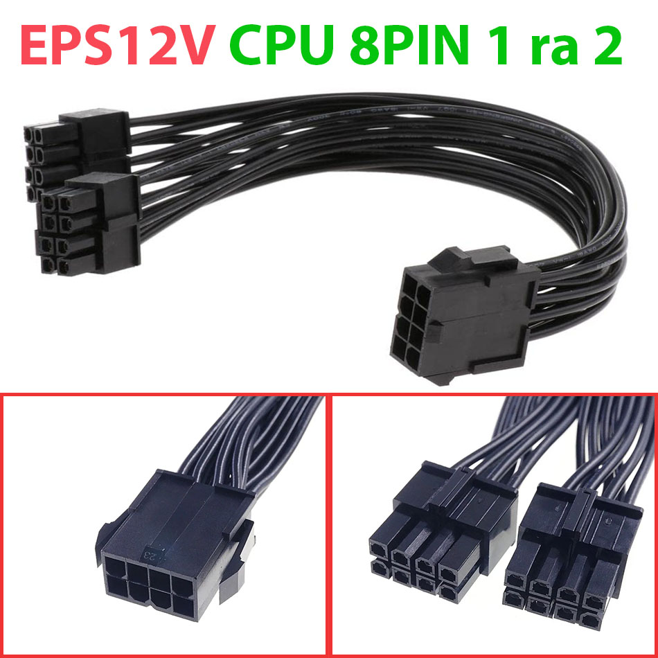 Dây cáp chia nguồn EPS12V 8Pin CPU 1 ra 2