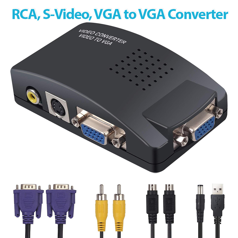 Bộ chuyển đổi RCA Svideo VGA sang VGA 1080P