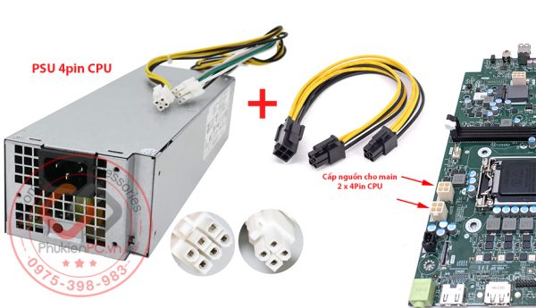 Dây cáp chia nguồn 4pin CPU 1 ra 2 cho máy đồng bộ DELL
