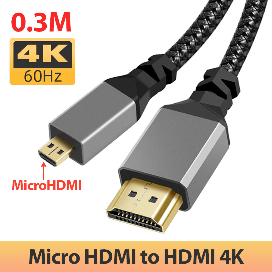Cáp Micro HDMI to HDMI 4K dài 0.3M