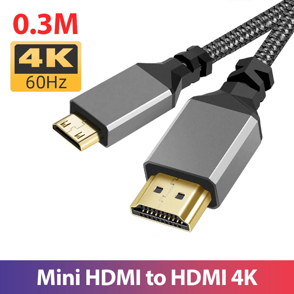 Cáp chuyển đổi Mini HDMI to HDMI 4K60hz dài 0.3M
