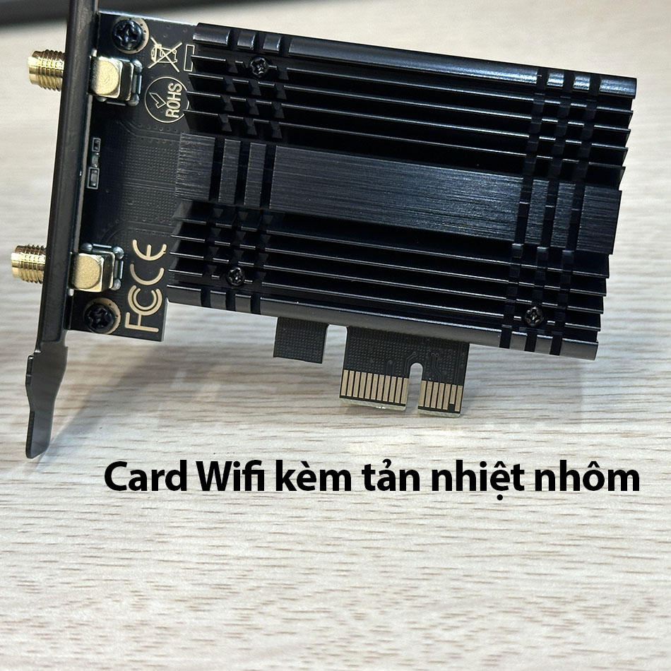 Card mạng PCIe Wifi 7 intel BE200 tốc độ 8774 Mbps 6Ghz 5Ghz Bluetooth 5.4