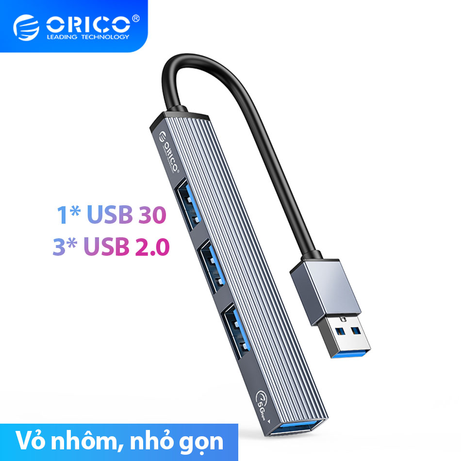 Bộ chia USB 3.0 1 ra 4 vỏ nhôm nhỏ gọn, thương hiệu Orico