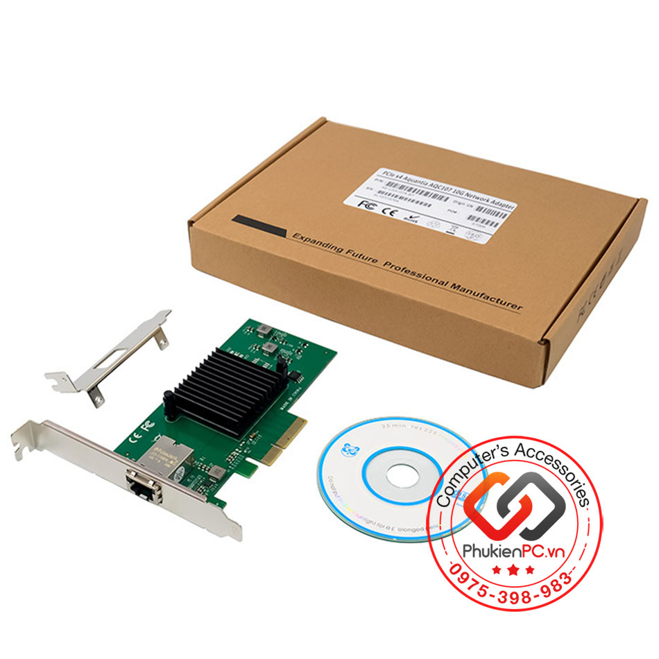Card mạng có dây PCI-E x4 to LAN tốc độ 10Gbps cho PC, Server