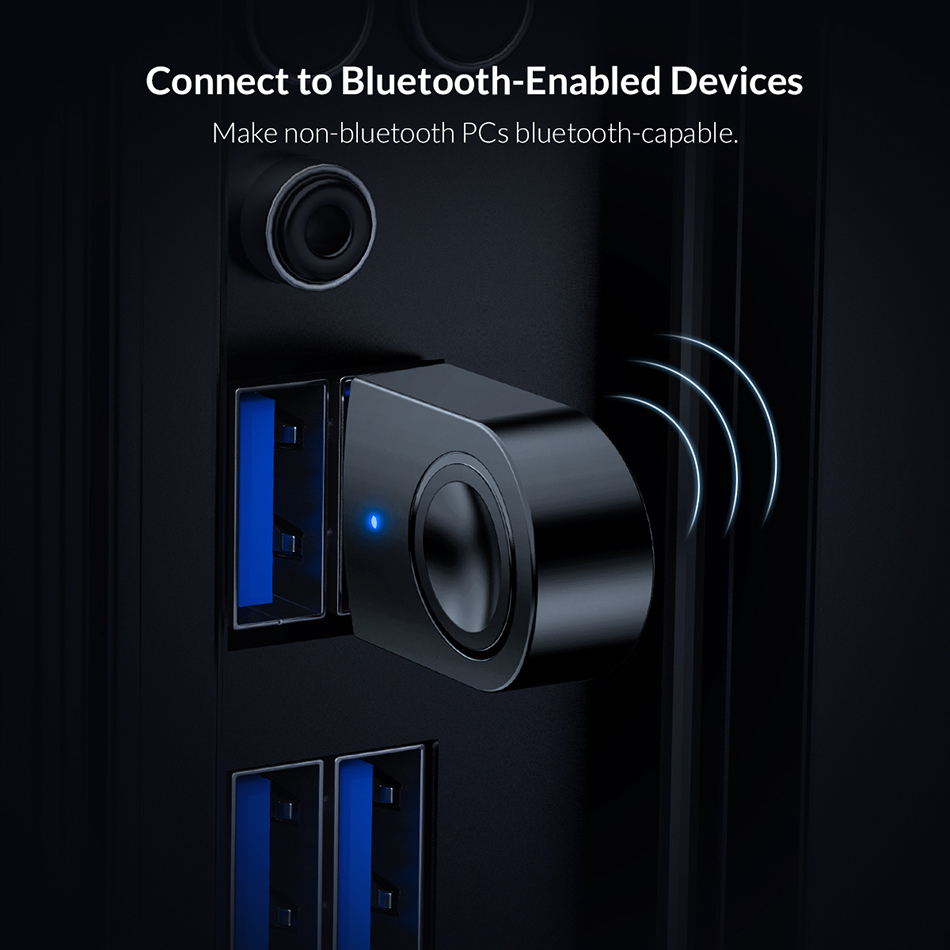 USB phát Bluetooth 5.0 cho PC, Laptop thương hiệu Orico kết nối tai nghe, loa bluetooth