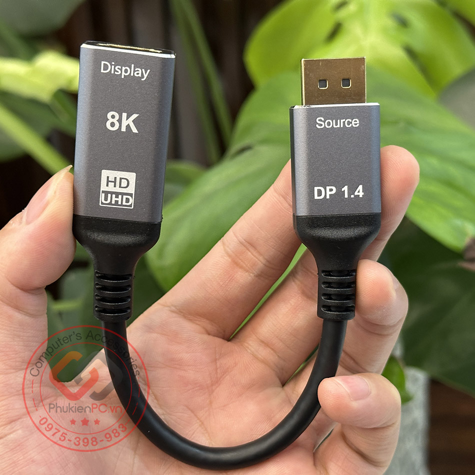 Adapter DisplayPort 1.4 To HDMI 2.1 8K60hz 4K 120hz chuyên dùng nối PC sang màn hình Gaming