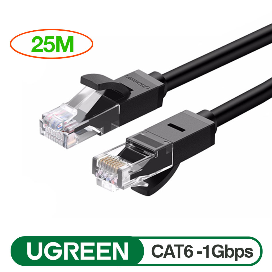 Dây mạng CAT6 UTP Ugreen 20167 dài 25M. Kết nối mạng LAN tốc độ 1000mbps (1Gb/s)