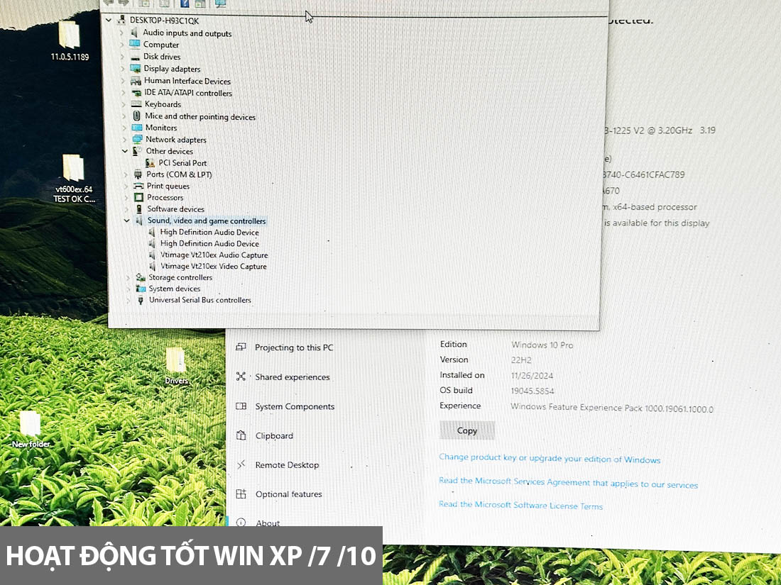 Card PCI sang AV RCA, Svideo Capture ghi hình máy siêu âm, nội soi vào máy tính bàn, máy tính đồng bộ