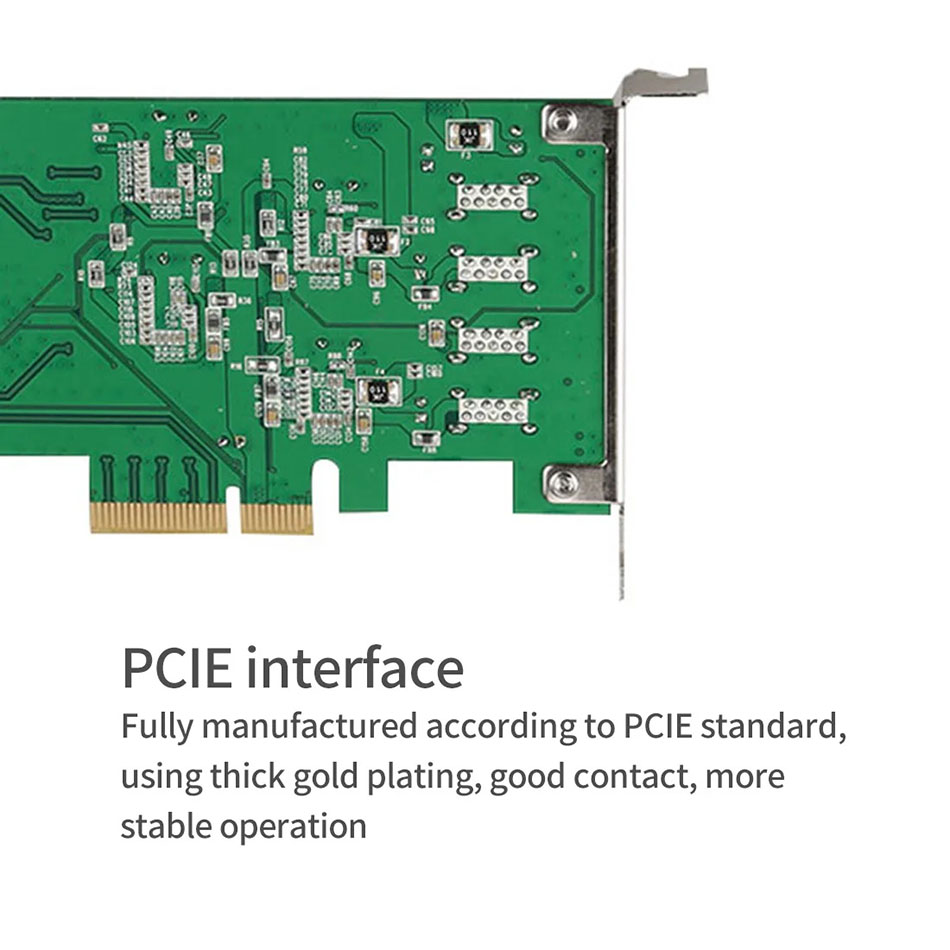 Card chuyển đổi PCIe x4 ra 4 USB 3.0 chip Nec D720202 tốc độ cao cho camera công nghiệp, thiết bị lưu trữ