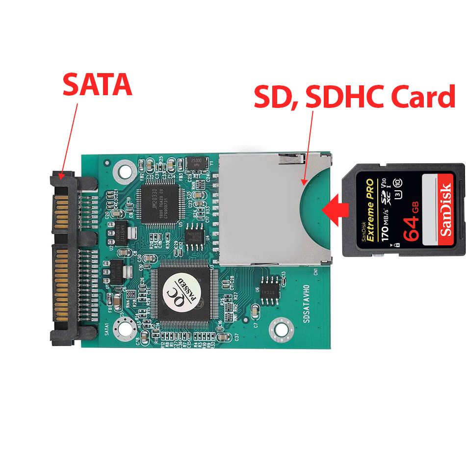Adapter chuyển đổi thẻ nhớ SD SDHC sang SATA
