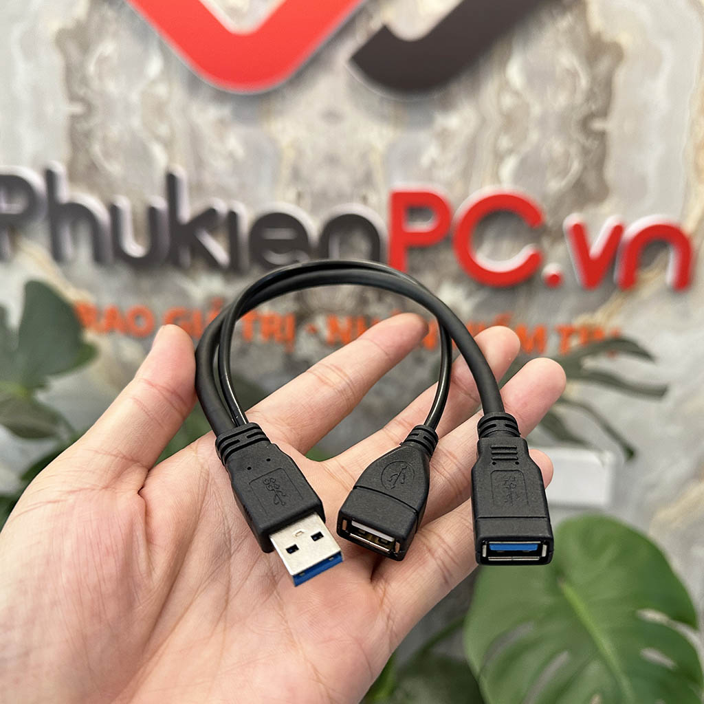 Dây cáp chia USB 3.0 1 ra 2 chữ Y sạc, dữ liệu DATA 5 Gbps