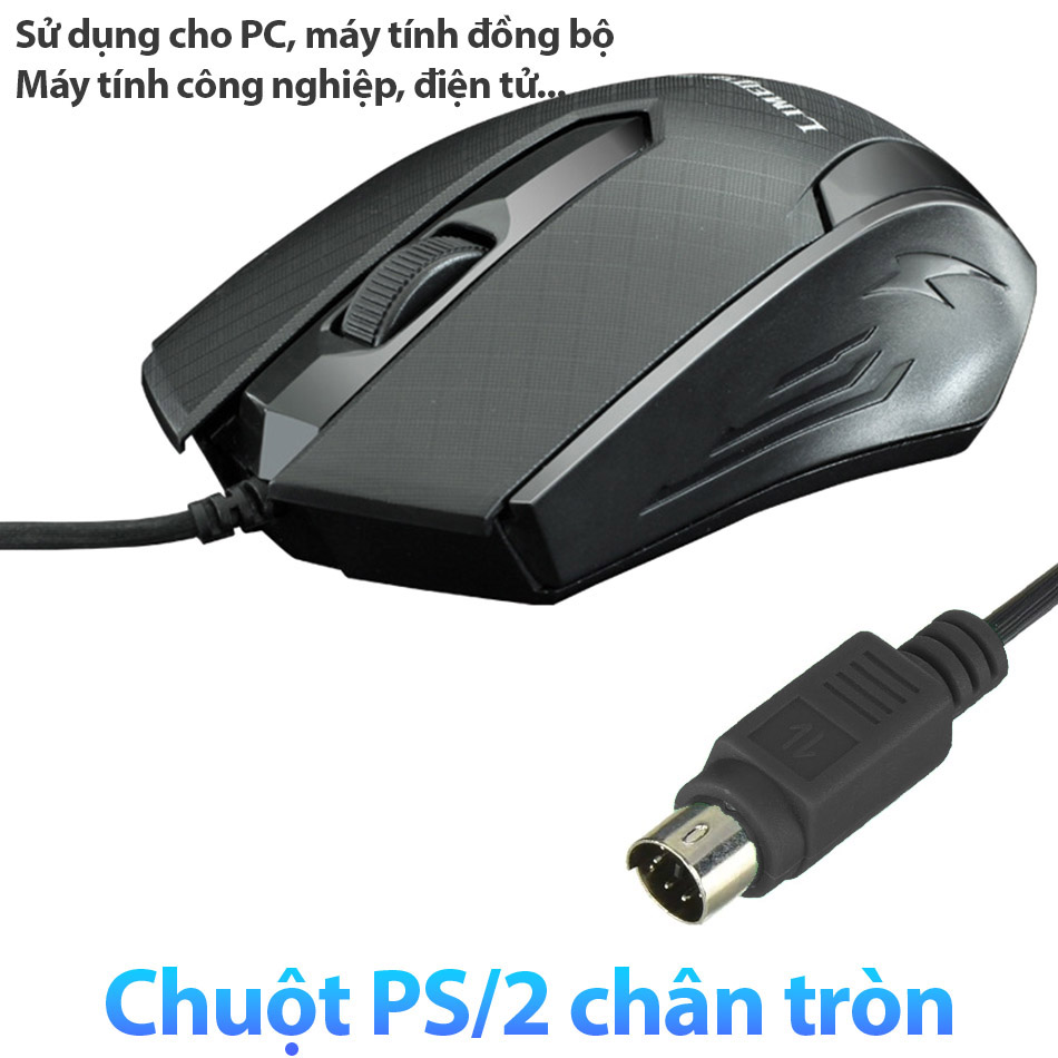 Chuột quang PS2 chân tròn cho PC, máy tính công nghiệp