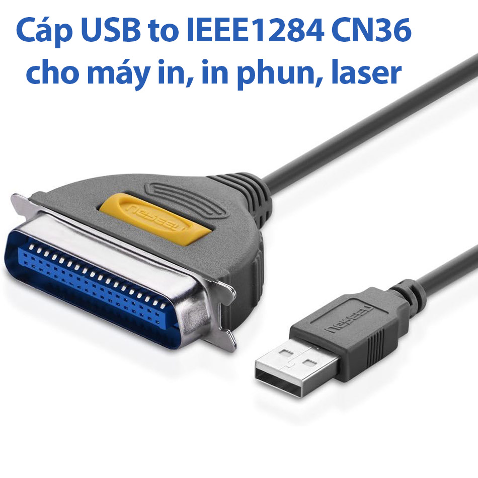 Cáp USB sang Parrallel IEEE 1284 cho máy in, máy in kim, in phun, laser