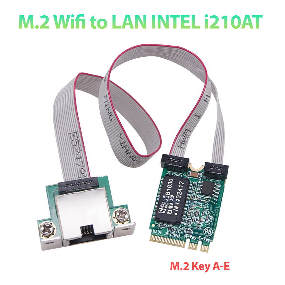 Card mạng M.2 Wifi A E Key to LAN Gigabit Intel I210AT (1Gbps), RTL8125 (2.5Gbps)