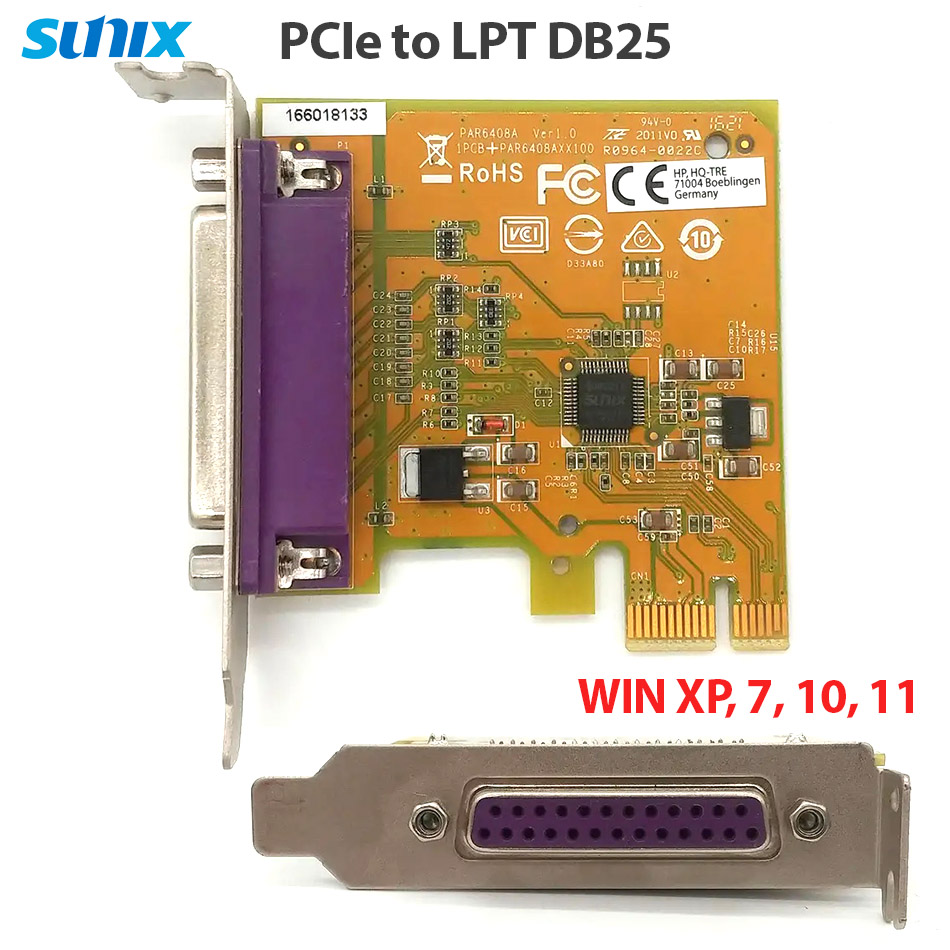 Card PCI express x1 to LPT DB25 chất lượng cao SUNIX PAR6408A kết nối máy tính ra máy in, CNC