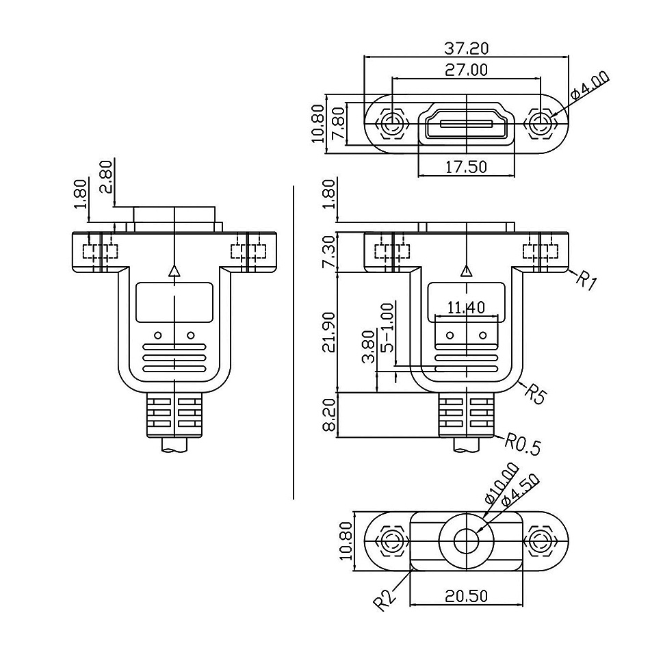 Dây cáp nối HDMI Female to Female 0.3m bắt vít cố định hai cổng cái