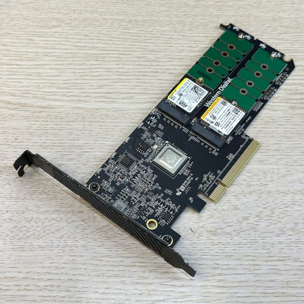 Card PCIe 3.0 x8 gắn 2 SSD NVMe 2280 đọc ghi Up to 6500/4100 lưu trữ dữ ...