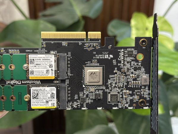 Card PCIe 3.0 x8 gắn 2 SSD NVMe 2280 đọc ghi Up to 6500/4100 lưu trữ dữ ...