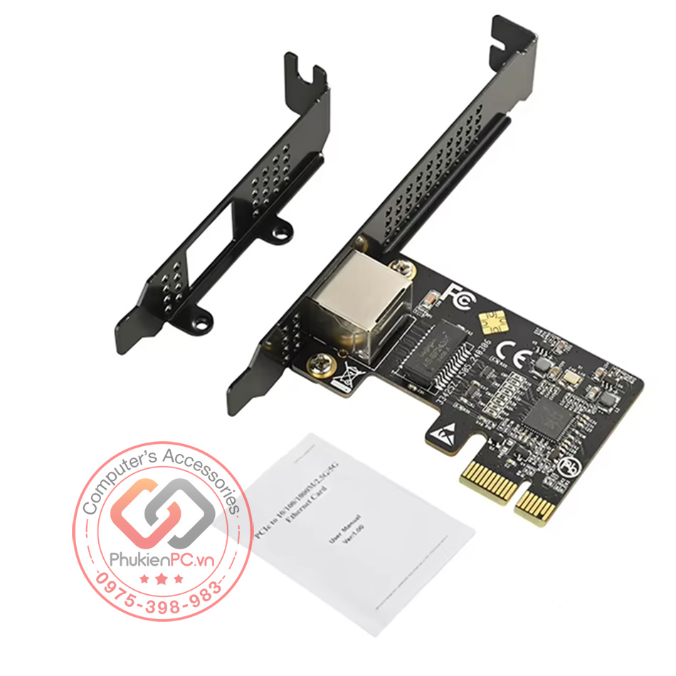 Card mạng PCI-E To RJ45 Network Card 5 Gbps, 2.5Gbps, 1Gbps cho PC, server, máy trạm