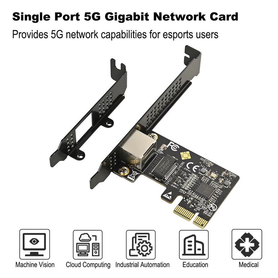 Card mạng PCI-E To RJ45 Network Card 5 Gbps, 2.5Gbps, 1Gbps cho PC, server, máy trạm