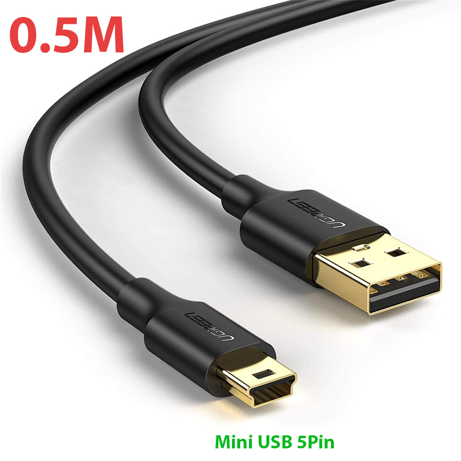 Cáp USB 2.0 to Mini USB 5P ngắn chỉ 0.5M Ugreen 10354