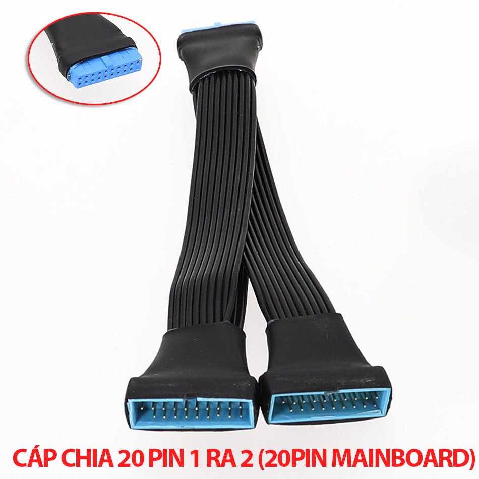 Dây cáp chia USB 20pin 19pin 1 ra 2 cho mainboard máy tính